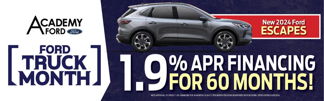 1.9% APR on new Ford Escapes!